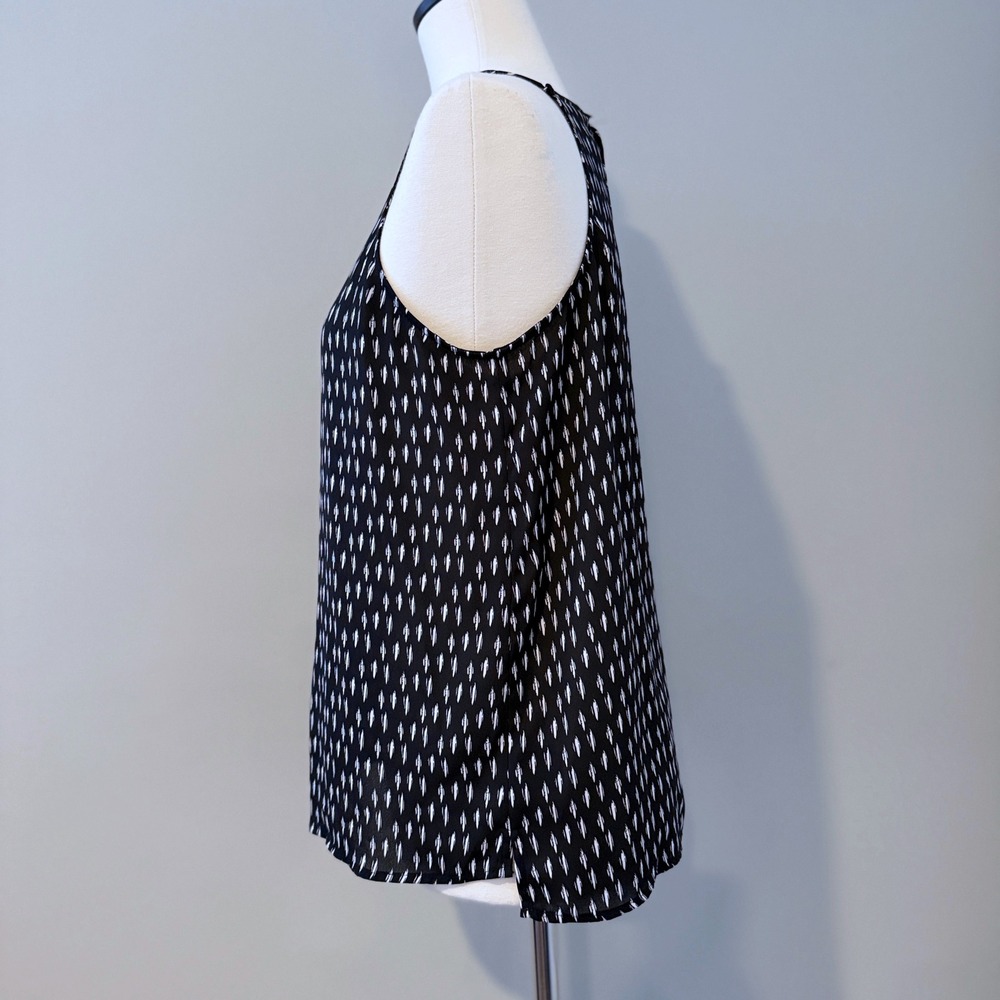 Worthington Black White Ikat Print Halter Neck Tank Top Women's Size S - Picture 7 of 10